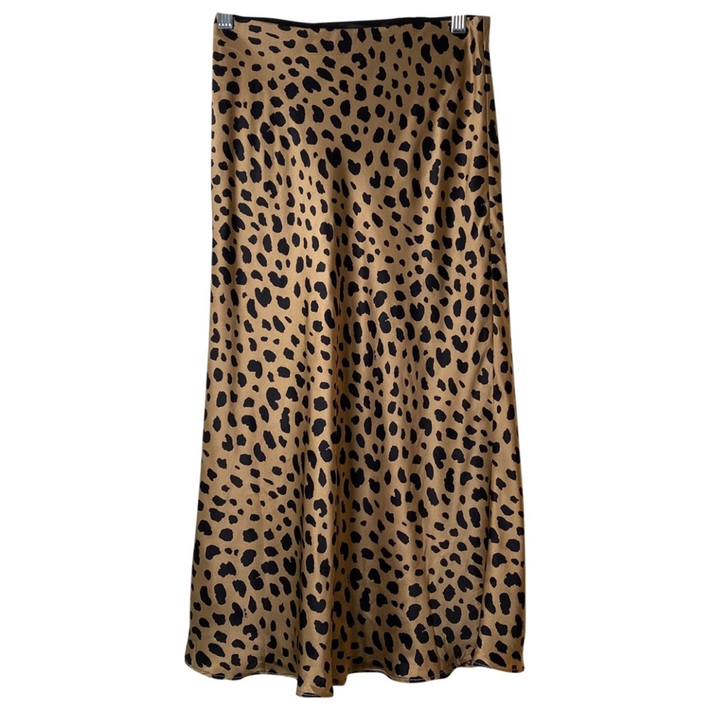 Réalisation Par - mid- length cheetah skirt